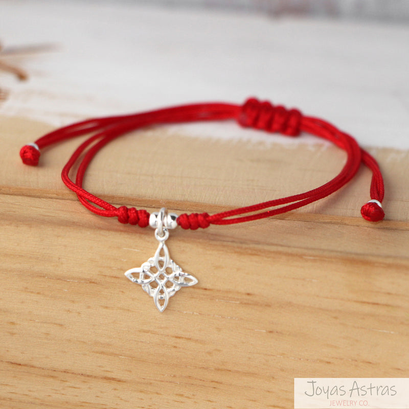 PULSERA DE HILO ROJO NUDO DE BRUJAS AJUSTABLE